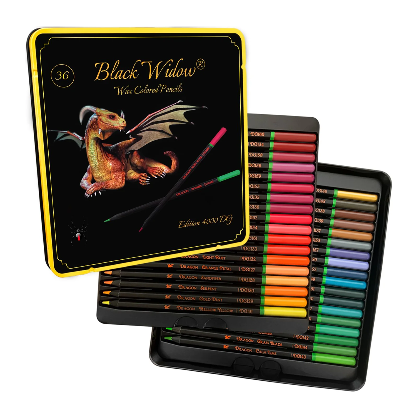 Black Widow Colour Pencils - Dragon Set