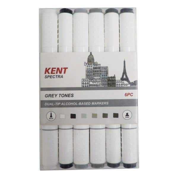 Kent Spectra Graphic Design Marker Set 6 (Grey)