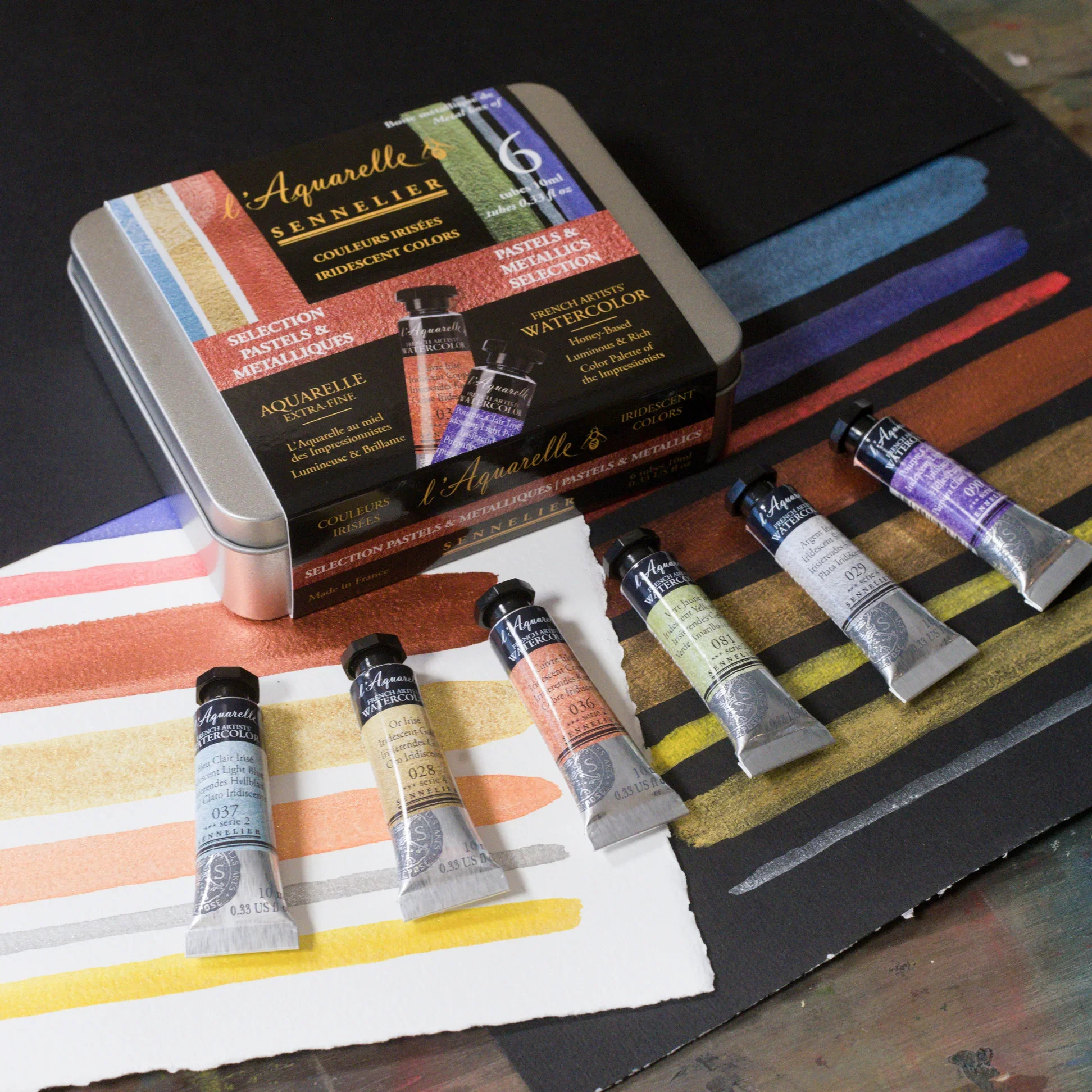 Sennelier Artist Iridescent Watercolour Pastels & Metallics Set of 6 - Image 4
