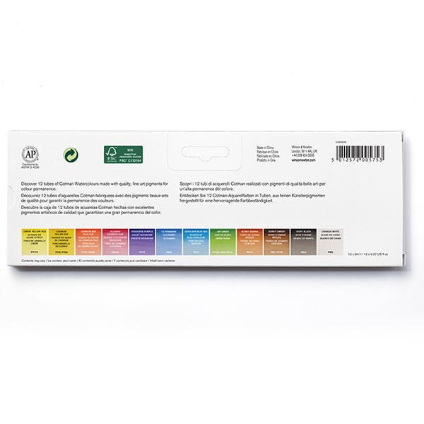 Winsor & Newton Cotman Watercolour 8ml Tube Set 12 - Image 4