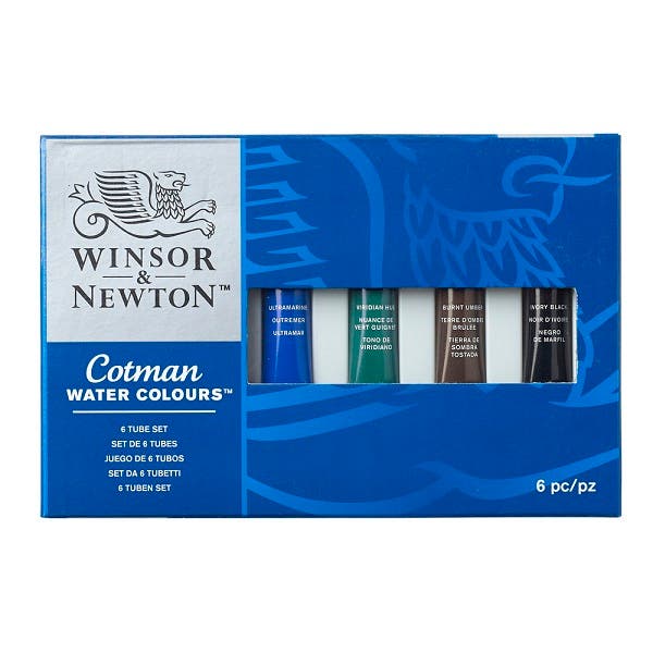 Winsor & Newton Cotman Watercolour 8ml Tube Set 6