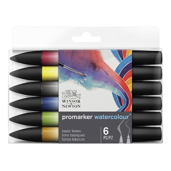 Winsor & Newton Promarker Watercolour Set 6 (Basic Tones)