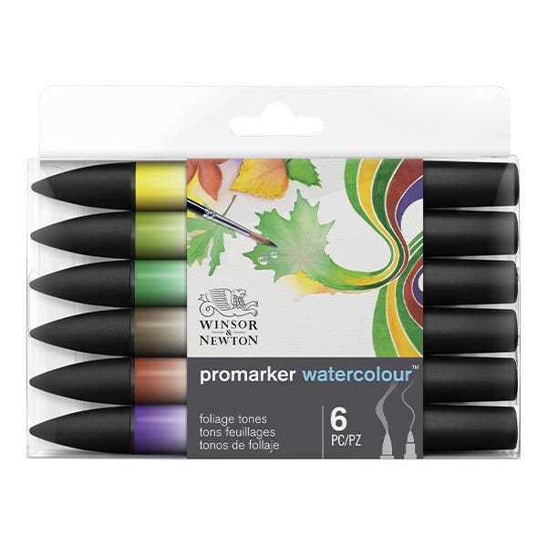 Winsor & Newton Promarker Watercolour Set 6 (Foliage Tones)